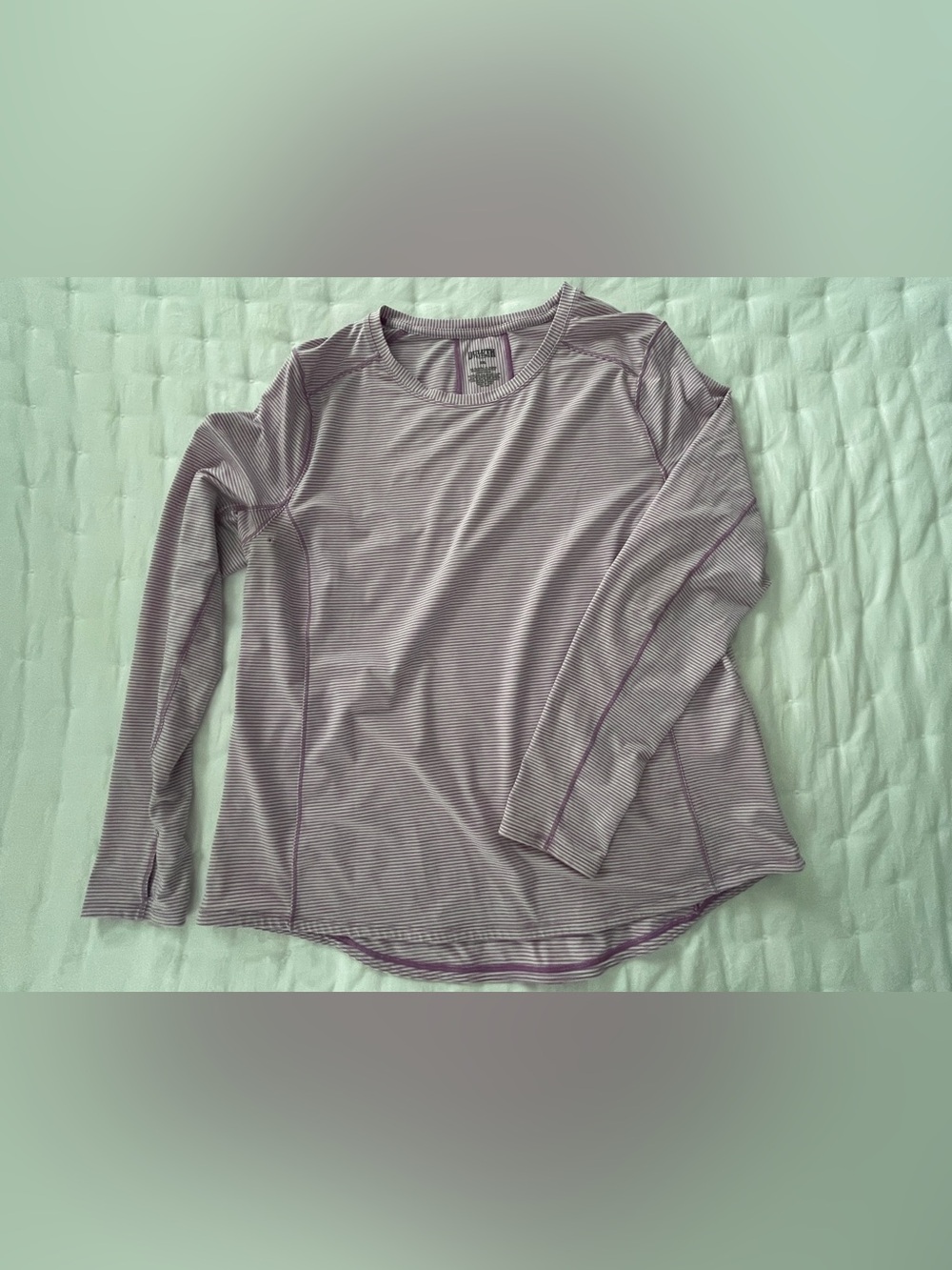Duluth Trading Co Lavender Striped Long Sleeve Rash Guard Top Women's XXL